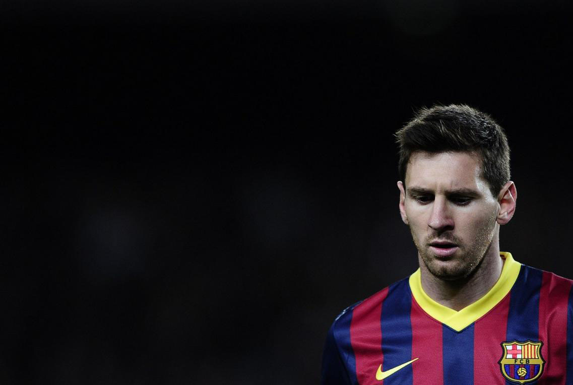 Lionel Messi distant from the game