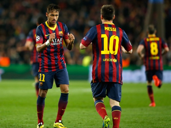 Neymar and Messi in FC Barcelona for the Champions League