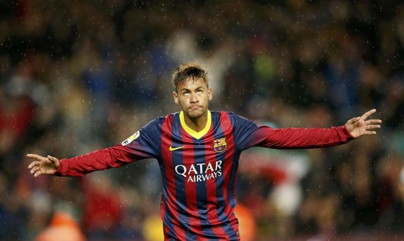Neymar goal celebration in Barça