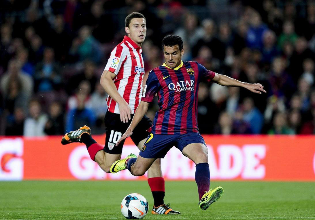 Pedro Rodríguez playing for FC Barcelona