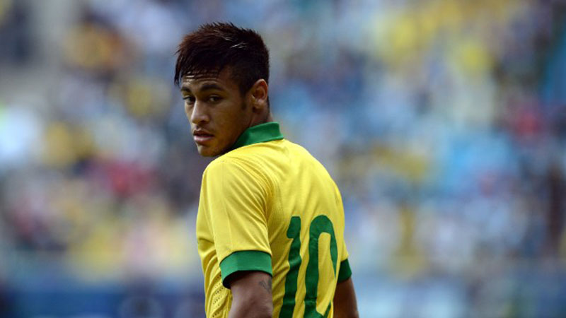 Neymar wearing Brazil's number 10 jersey