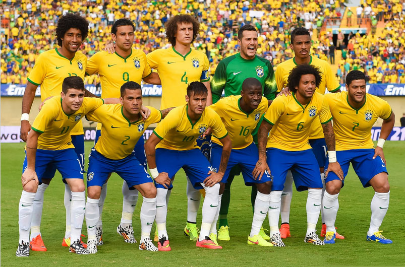 Brazil line-up against Panama, in a friendly ahead of the FIFA 2014 World Cup