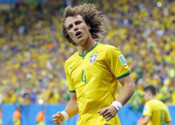 David Luiz playing for Brazil in the FIFA World Cup 2014