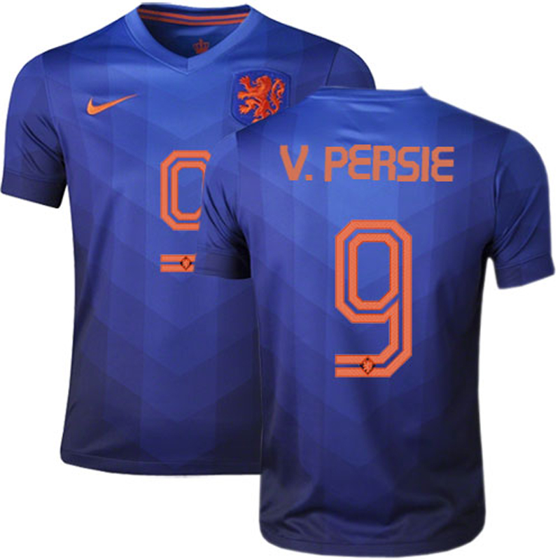 Netherlands FIFA World Cup 2014 blue Van Persie jersey