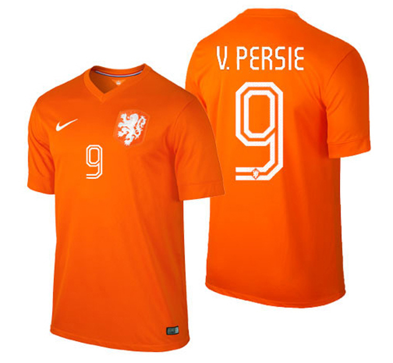 Netherlands FIFA World Cup 2014 orange Van Persie jersey