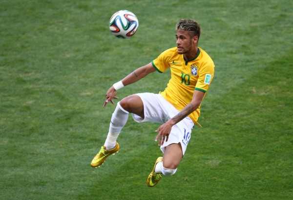 Neymar acrobatic bicycle kick for Brazil, in the FIFA World Cup 2014