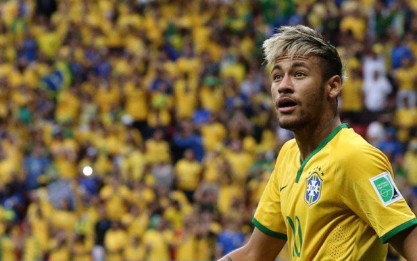 Neymar in Brazil vs Cameroon at the FIFA World Cup 2014