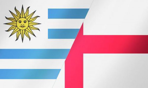 Uruguay vs England, National Team flags and banner