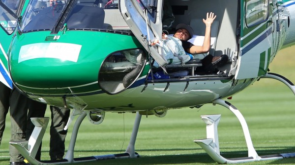 Neymar transported in helicopter while injured