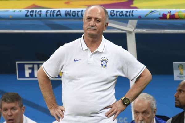 Scolari in Brazil's bench during the 2014 FIFA World Cup