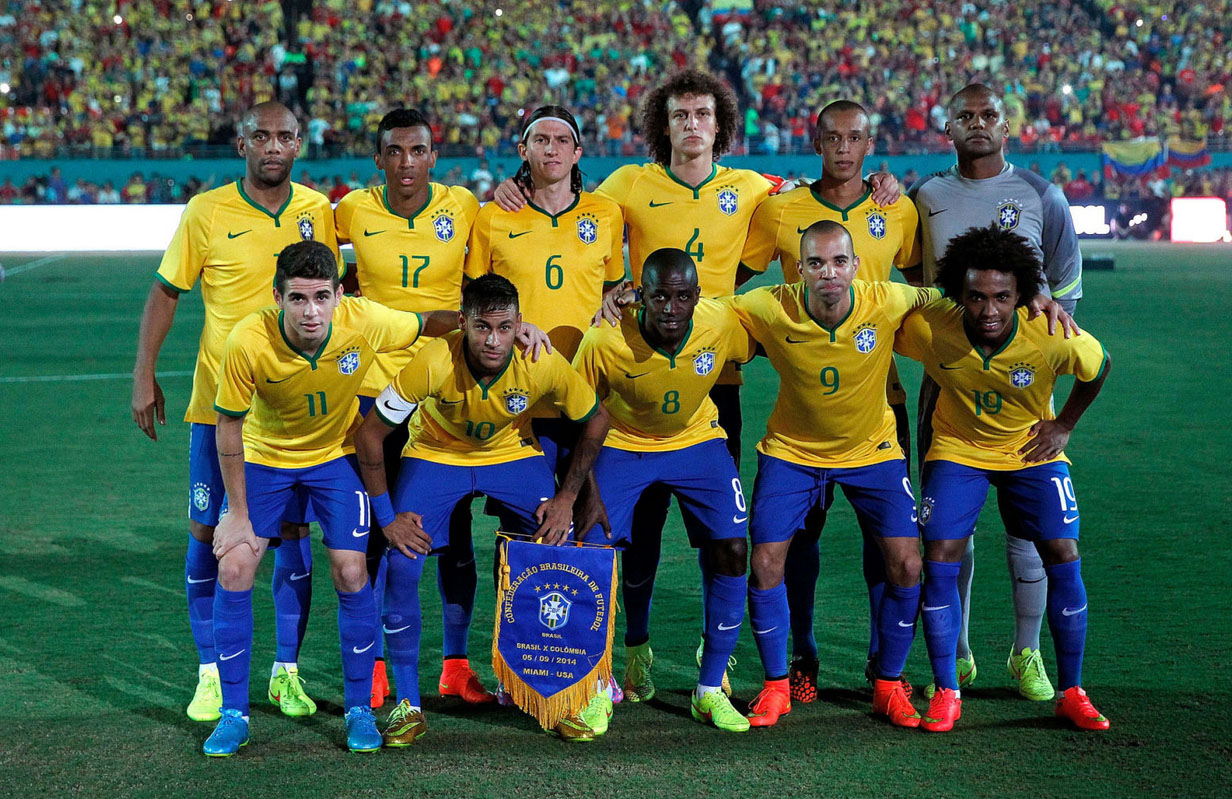 Brazil's Dunga starting eleven vs Colombia, in a friendly played in the US