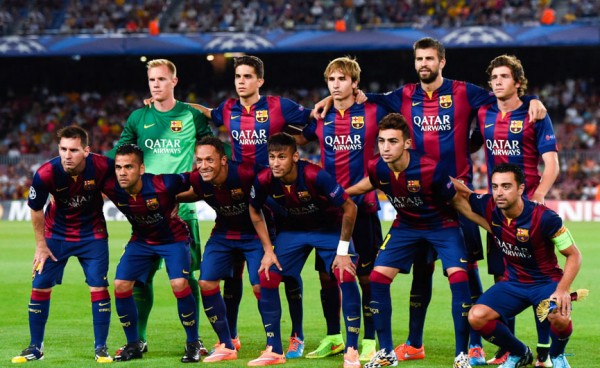 FC Barcelona lineup team photo, in the UEFA Champions League 2014-2015