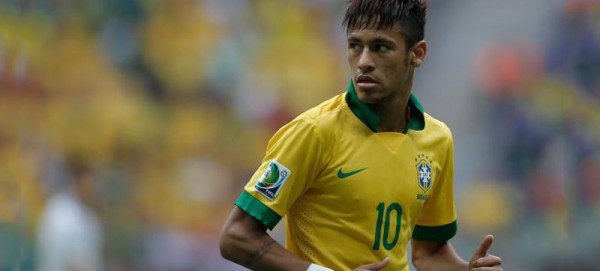 Neymar playing with Brazil's number 10 shirt