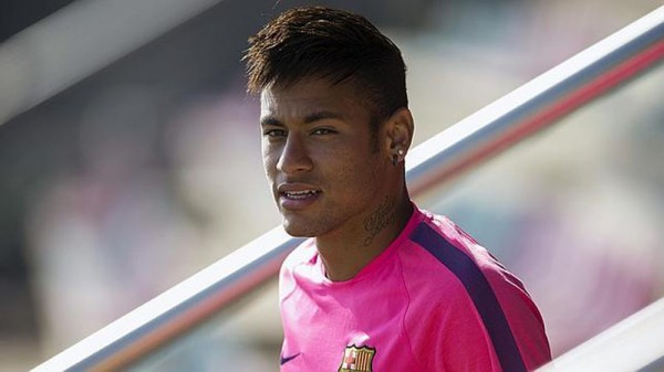 Neymar wearing a pink outfit in Barcelona