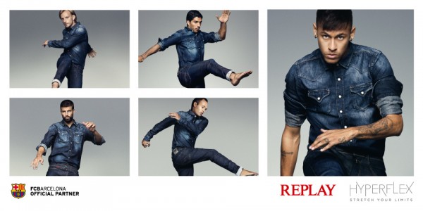 FC Barcelona players in Replay jeans advert