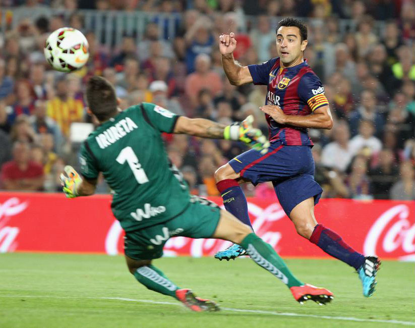 Xavi goal for Barcelona, against Eibar