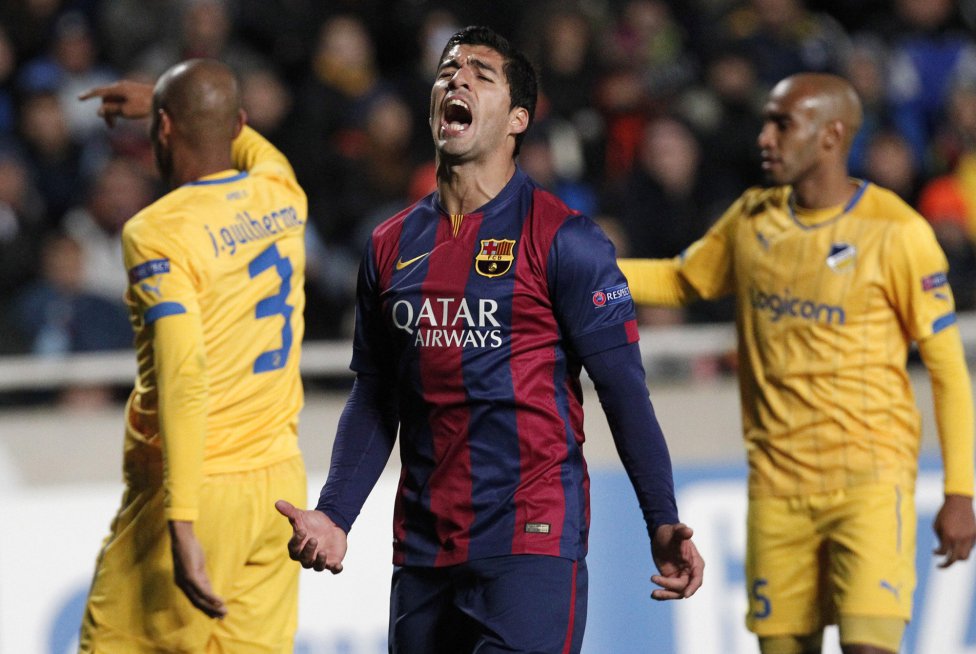 Luis Suárez frustration in FC Barcelona 2014-2015