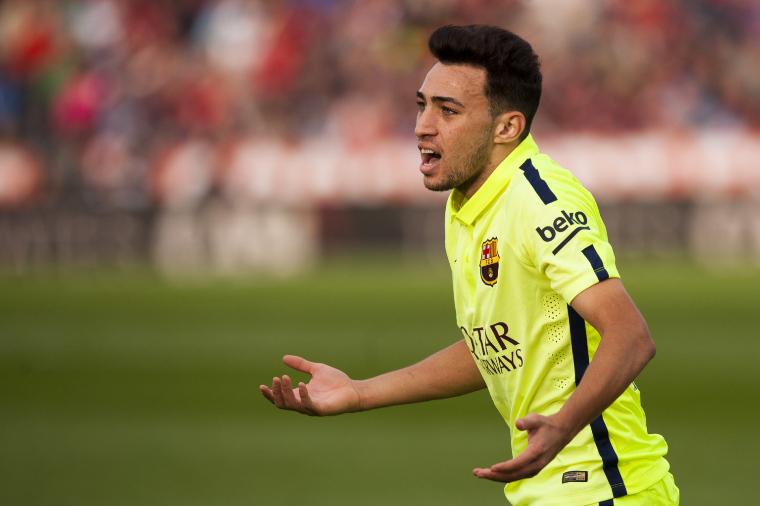 Munir playing in Almeria 1-2 Barcelona, for La Liga
