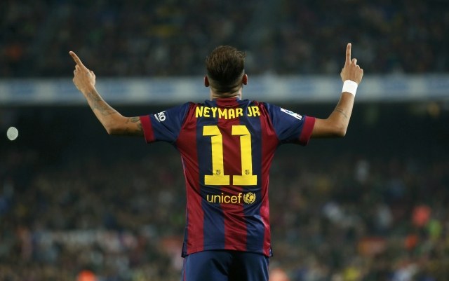 Neymar wearing FC Barcelona jersey number 11 | Neymar Jr - Brazil and -