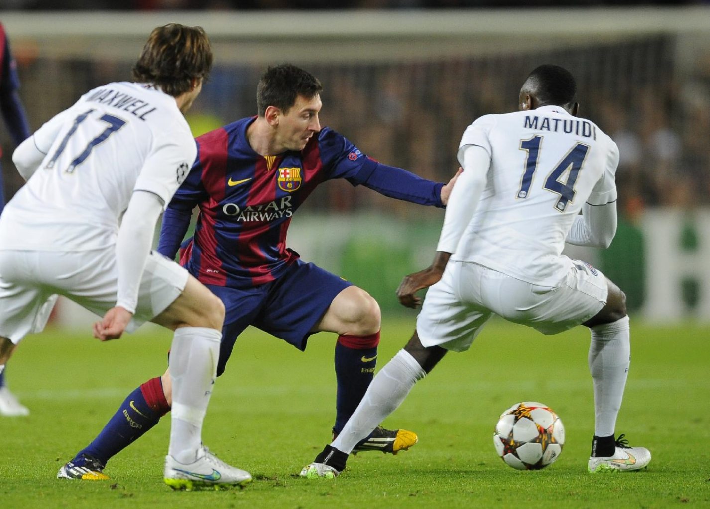 Lionel Messi in action in Barcelona vs PSG, in a Champions League night