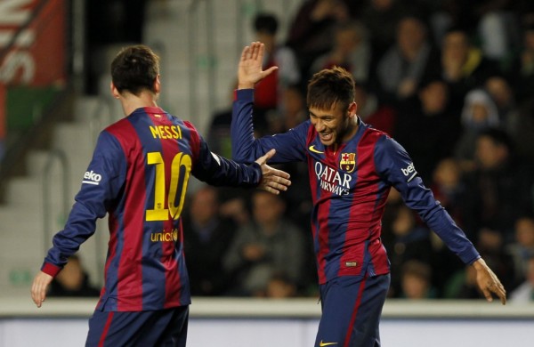 Messi and Neymar great relationship on the pitch