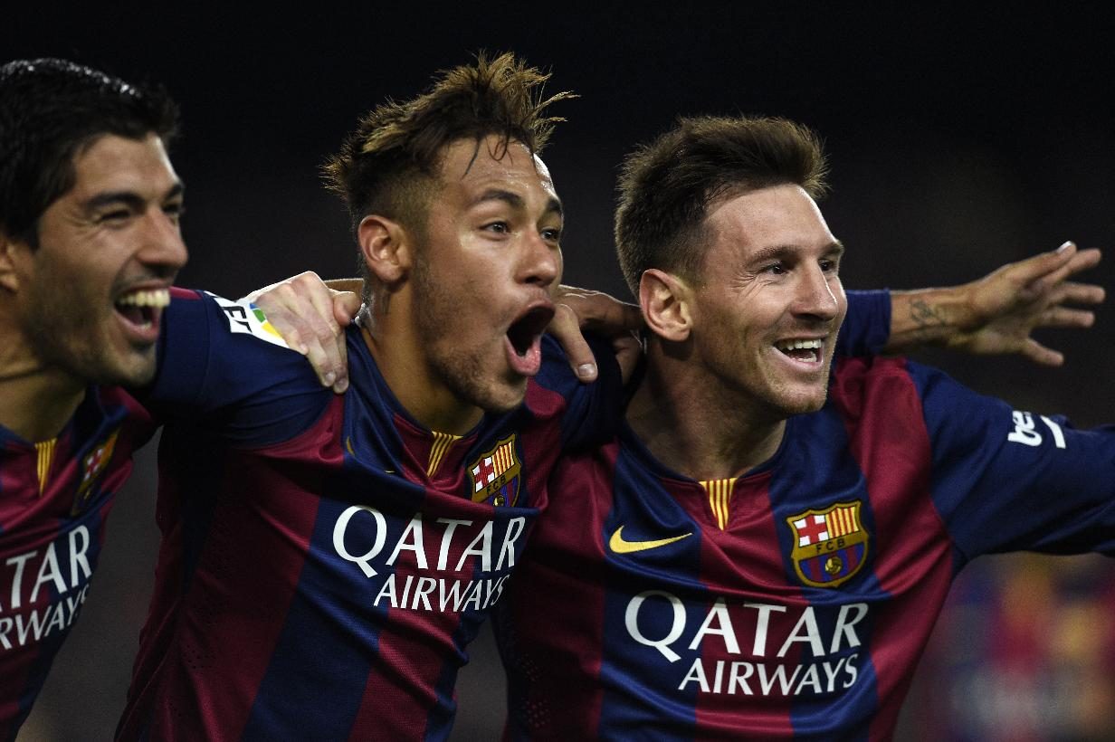 Suarez, Neymar and Messi in Barcelona 2015