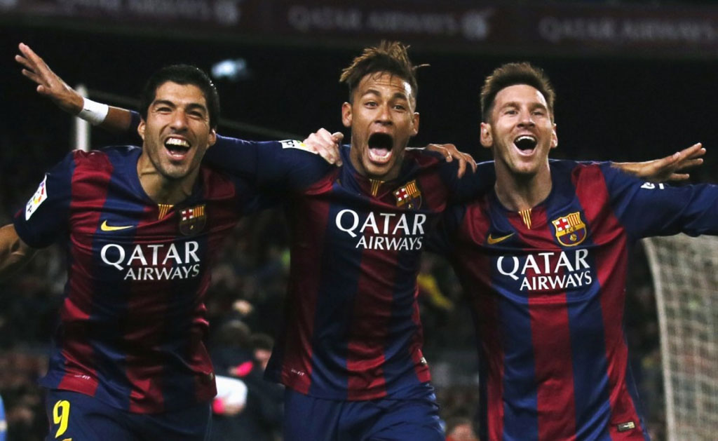 Suarez, Neymar and Messi in FC Barcelona in 2015