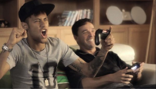 Neymar playing football video games