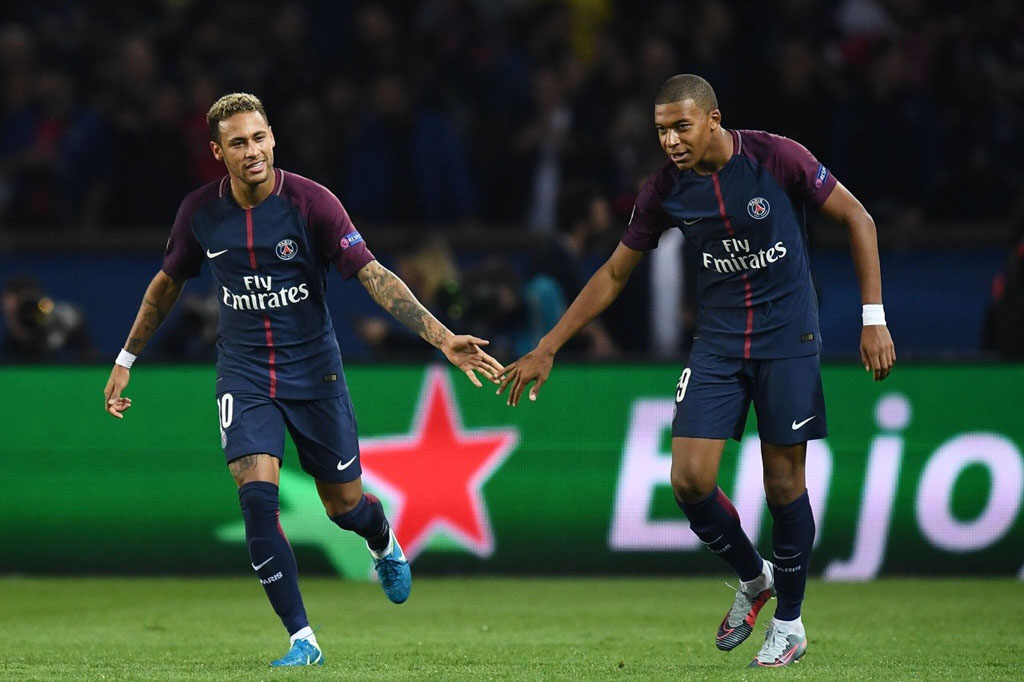 Neymar and Mbappé in PSG in 2017
