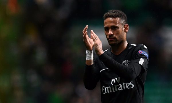 Neymar wearing a PSG black jersey in Champions League 2017-18