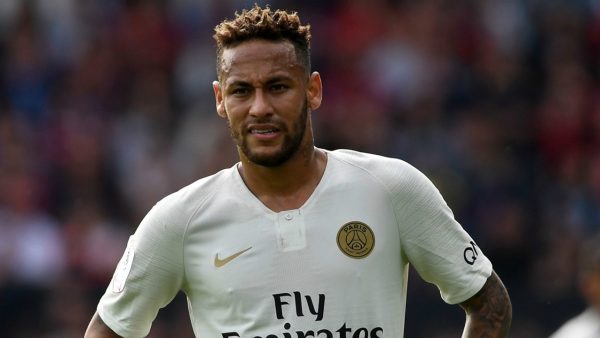 Neymar in a PSG white shirt