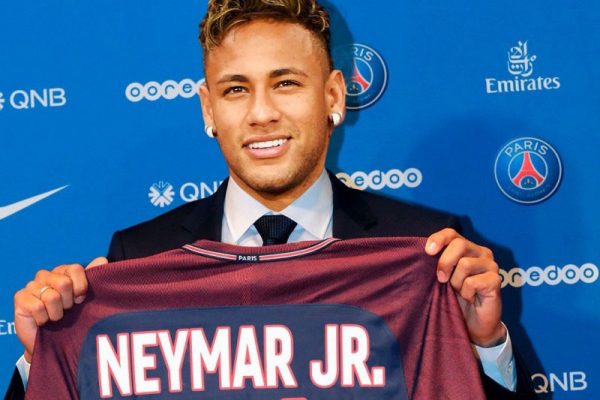 Neymar after signing for PSG