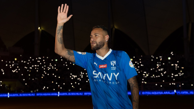 Neymar in his presentation for Al Hilal