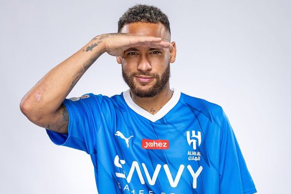 Neymar trying to see at distance